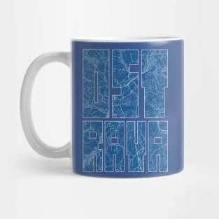 Ostrava, Czech Republic City Map Typography - Blueprint Mug